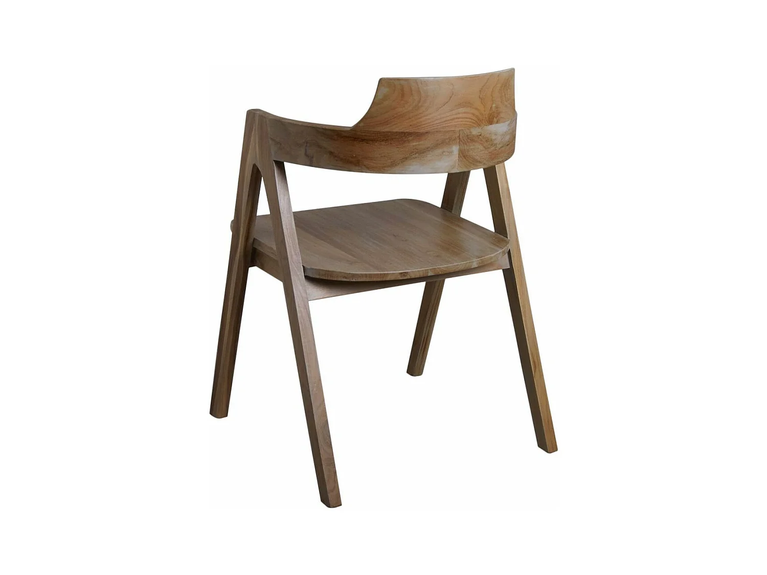 Fauteuil droit en teck patiné Pangkah