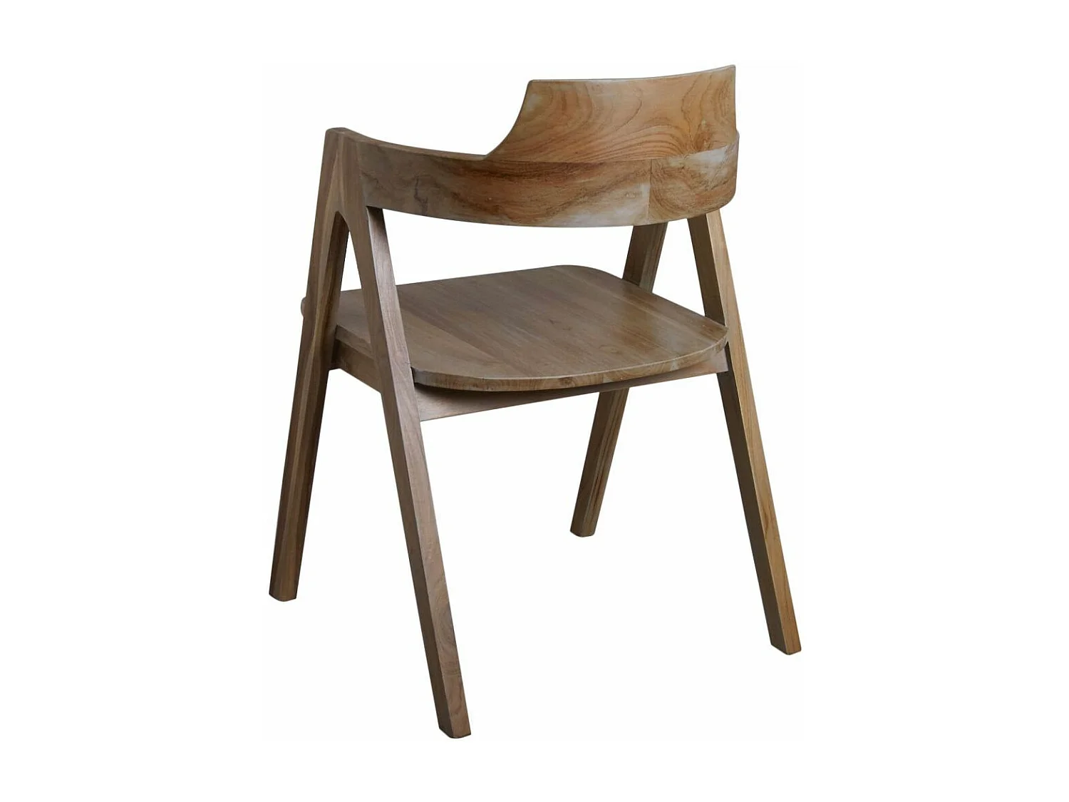 Fauteuil droit en teck patiné Pangkah