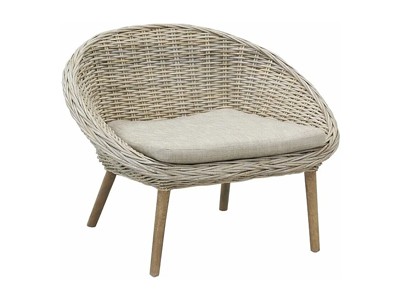 Fauteuil rond en poelet gris Talang