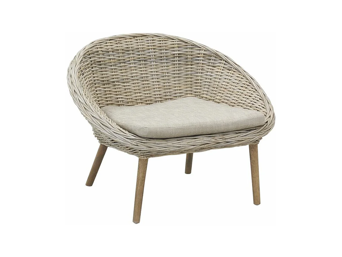 Fauteuil rond en poelet gris Talang