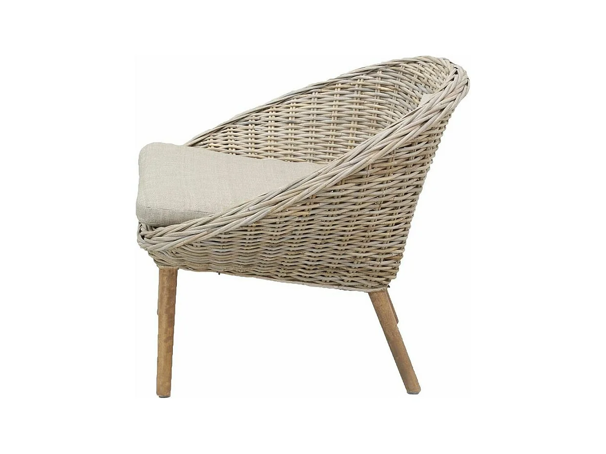 Fauteuil rond en poelet gris Talang