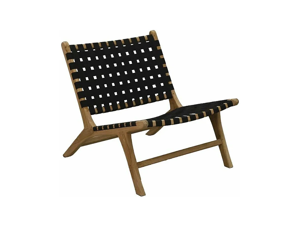 Fauteuil design en teck et nylon tressé