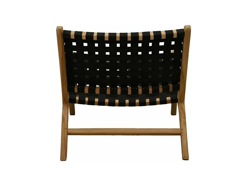 Fauteuil design en teck et nylon tressé