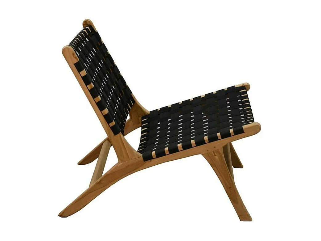 Fauteuil design en teck et nylon tressé