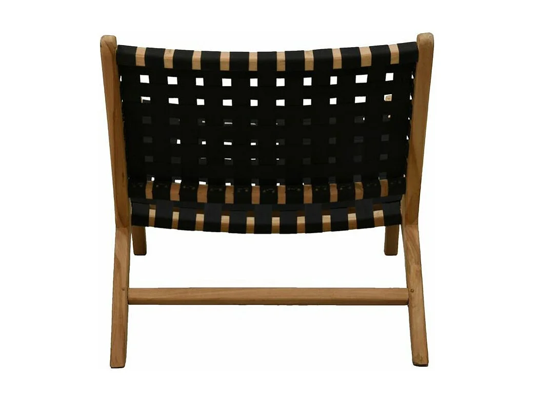 Fauteuil design en teck et nylon tressé