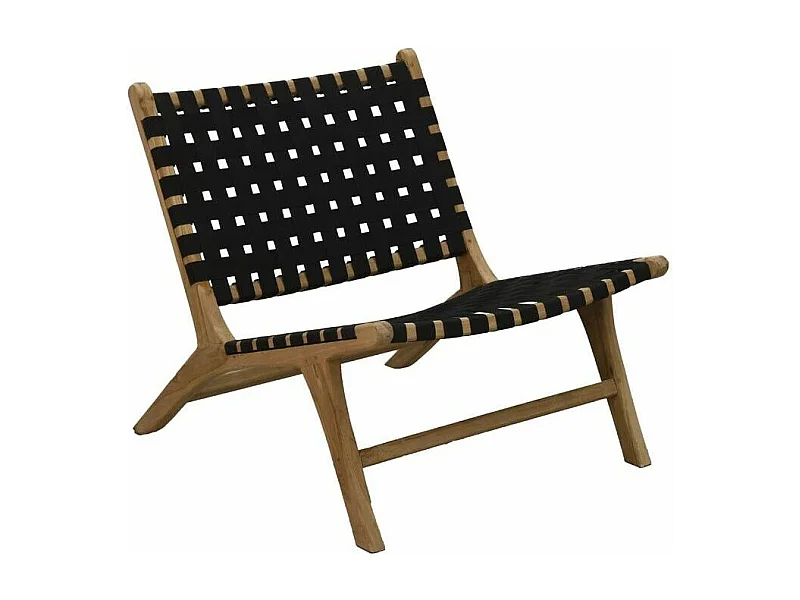 Fauteuil design en teck et nylon tressé