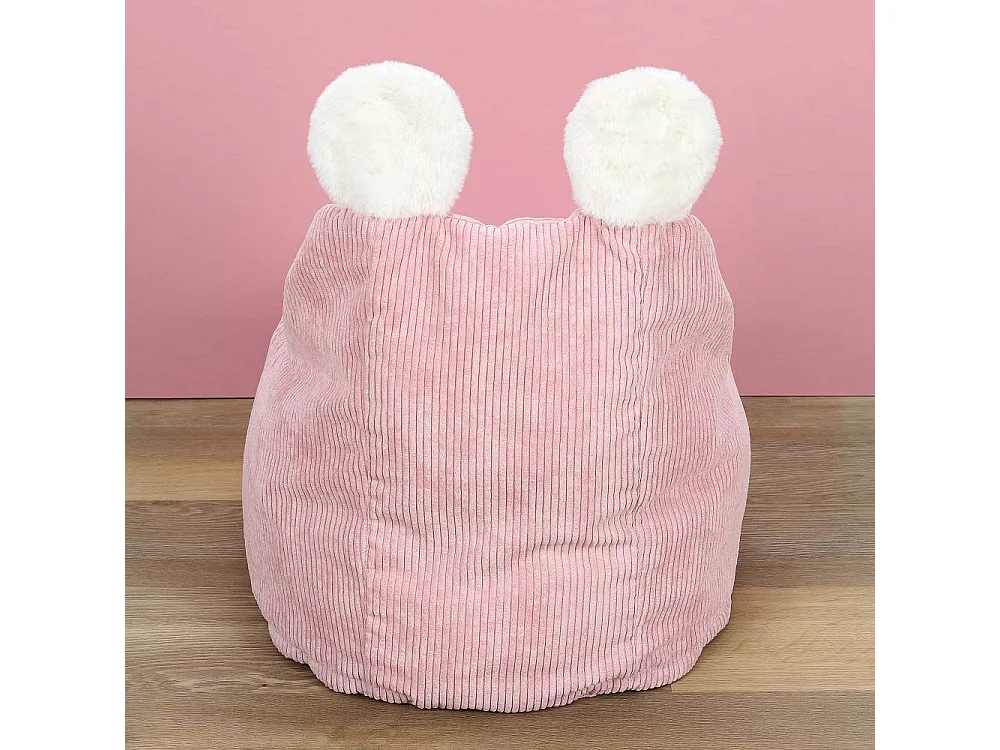 Fauteuil Poire Enfant Rose Ted Rose, Blanc