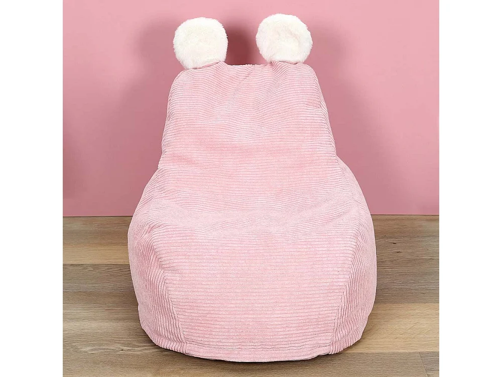 Fauteuil Poire Enfant Rose Ted Rose, Blanc