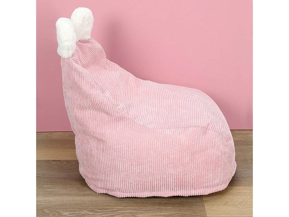 Fauteuil Poire Enfant Rose Ted Rose, Blanc