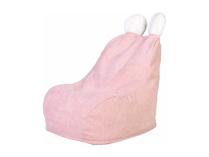 Fauteuil Poire Enfant Rose Ted Rose, Blanc