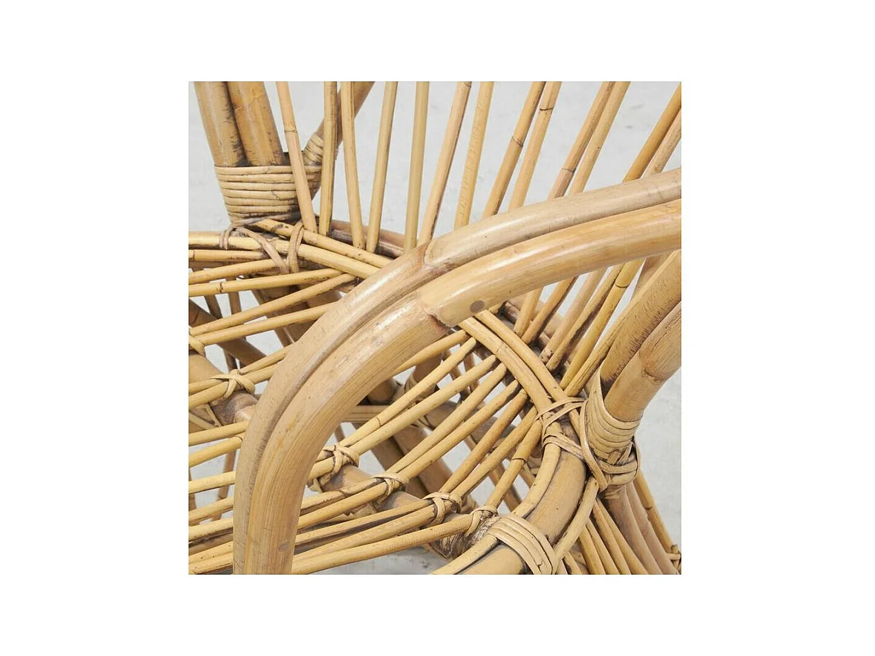 Fauteuil dossier haut en rotin patiné Ungaran