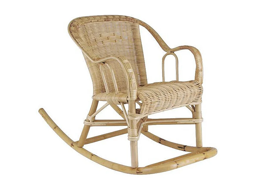 Rocking chair pour enfant en rotin Chloé