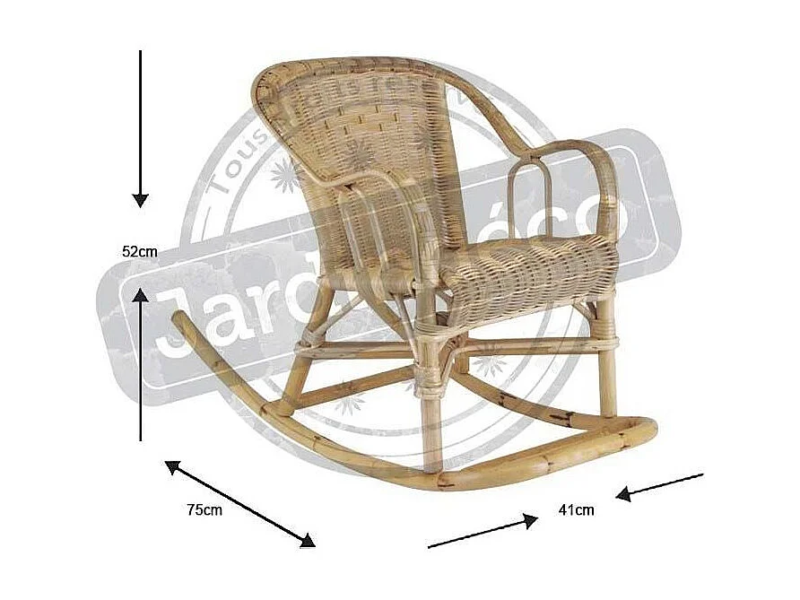 Rocking chair pour enfant en rotin Chloé