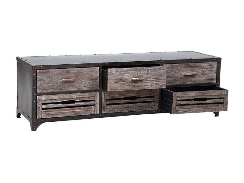 Meuble TV en métal et bois