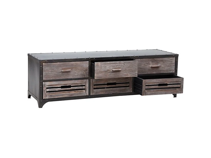 Meuble TV en métal et bois