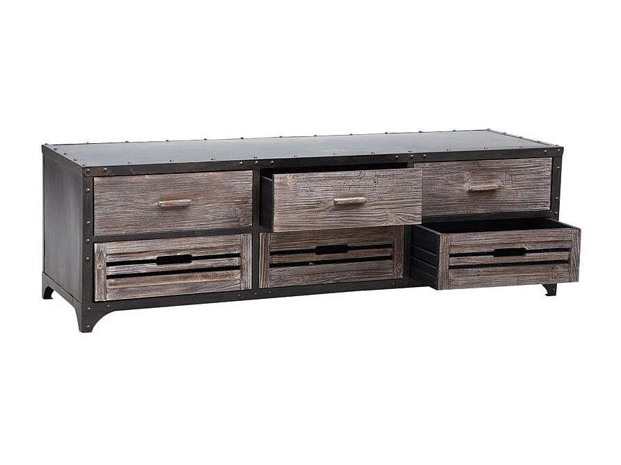 Meuble TV en métal et bois