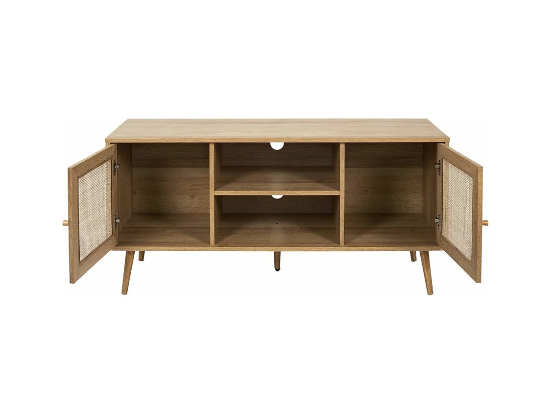 Set meuble TV en bois 2 portes et table basse 1 tiroir Bali