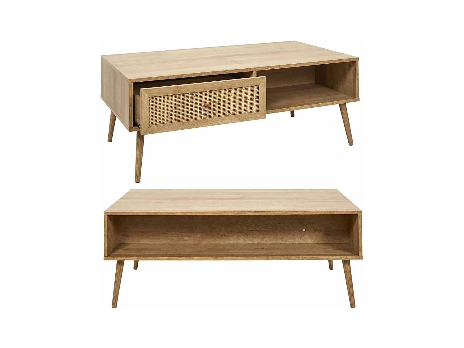Set buffet 3 portes + meuble TV en bois 2 portes et table basse 1 tiroir Bali