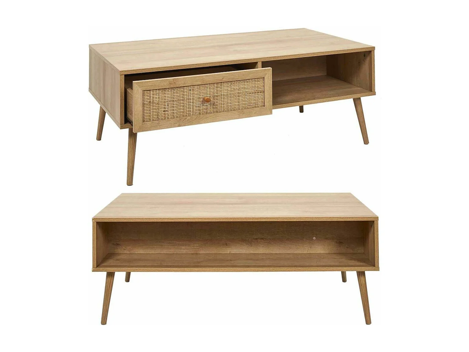 Set buffet 3 portes + meuble TV en bois 2 portes et table basse 1 tiroir Bali