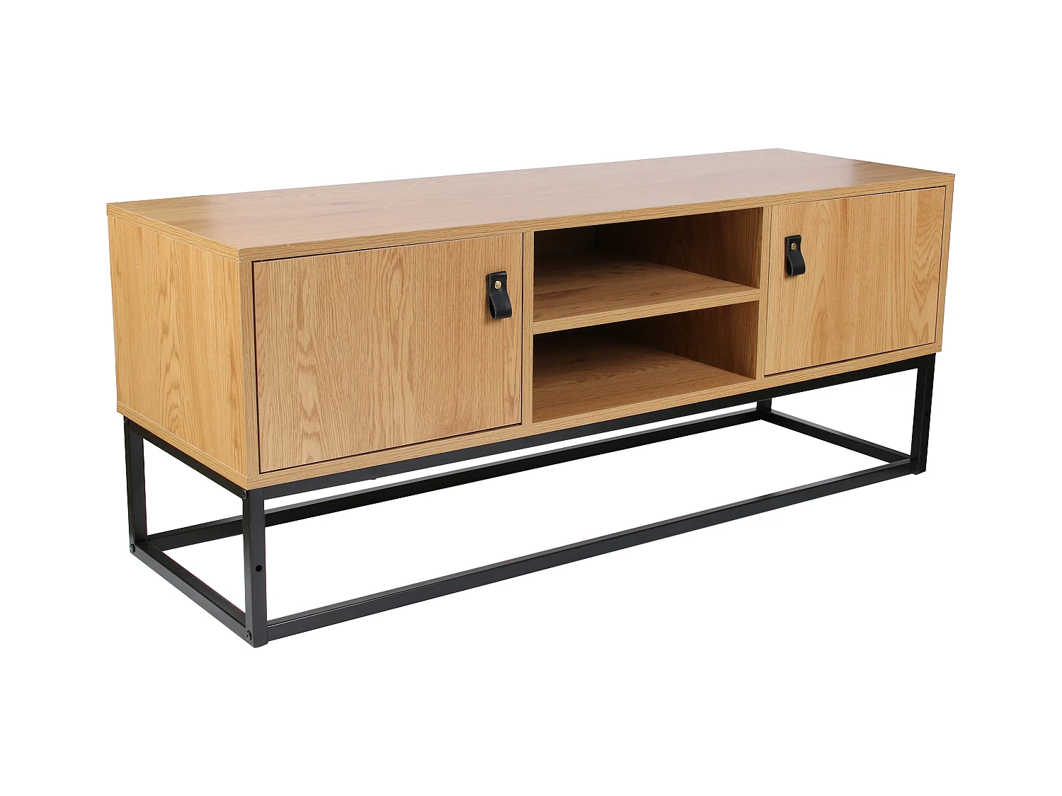 Meuble Tv Bois Et Metal Abbott Marron, Noir