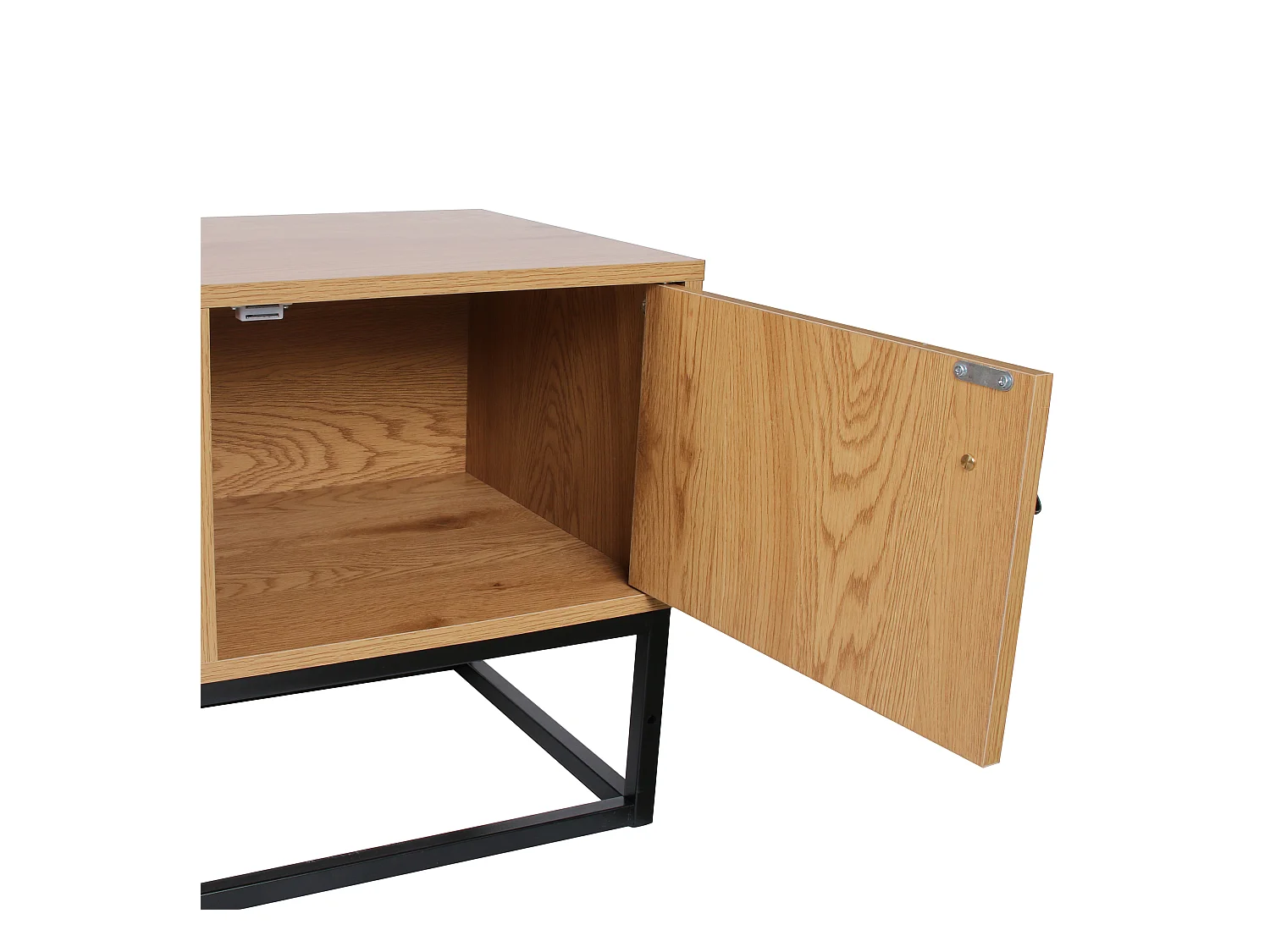 Meuble Tv Bois Et Metal Abbott Marron, Noir