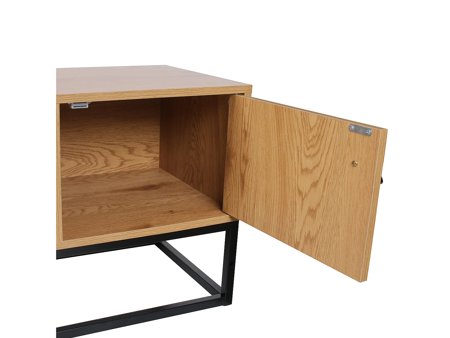 Meuble Tv Bois Et Metal Abbott Marron, Noir