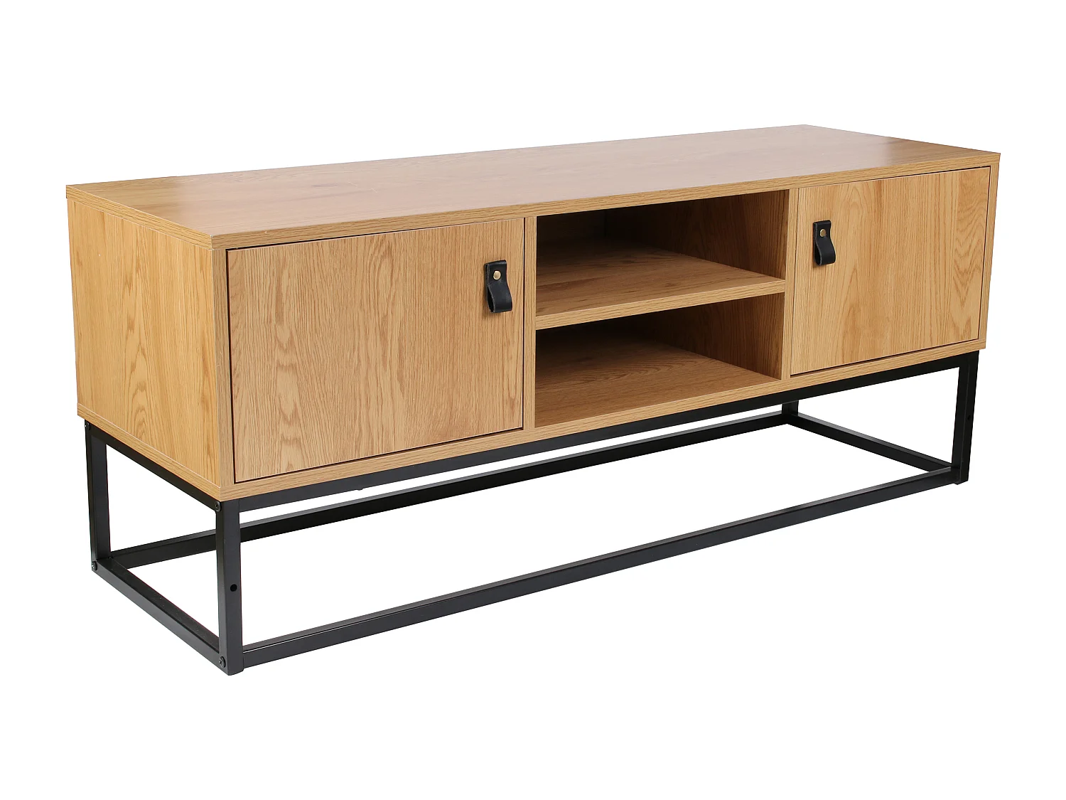 Meuble Tv Bois Et Metal Abbott Marron, Noir