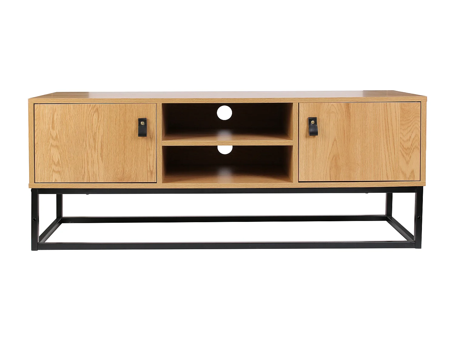 Meuble Tv Bois Et Metal Abbott Marron, Noir