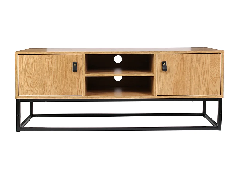 Meuble Tv Bois Et Metal Abbott Marron, Noir