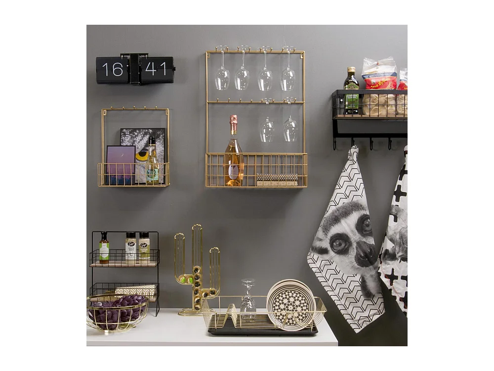 Geschirrabtropfgestell aus Metall mit Dish-Tablett