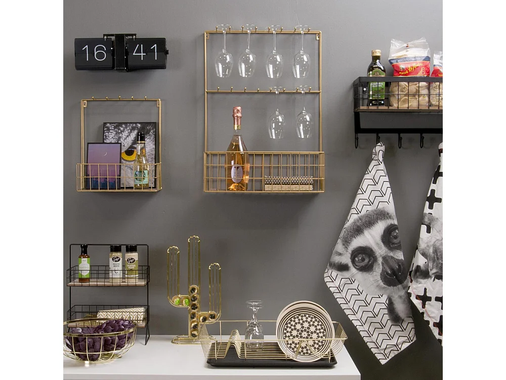 Egouttoir à vaisselle en métal avec plateau Dish