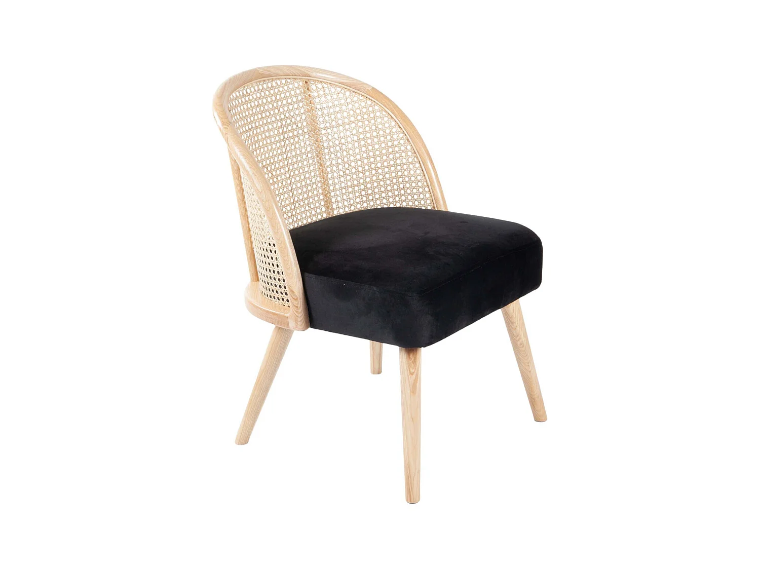 Fauteuil cosy effet velours Gaspard Noir