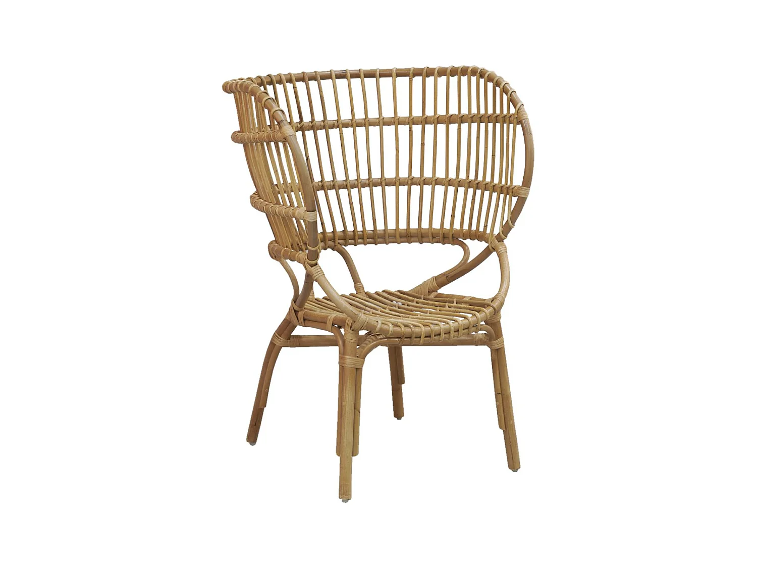 Grand fauteuil en rotin Empire