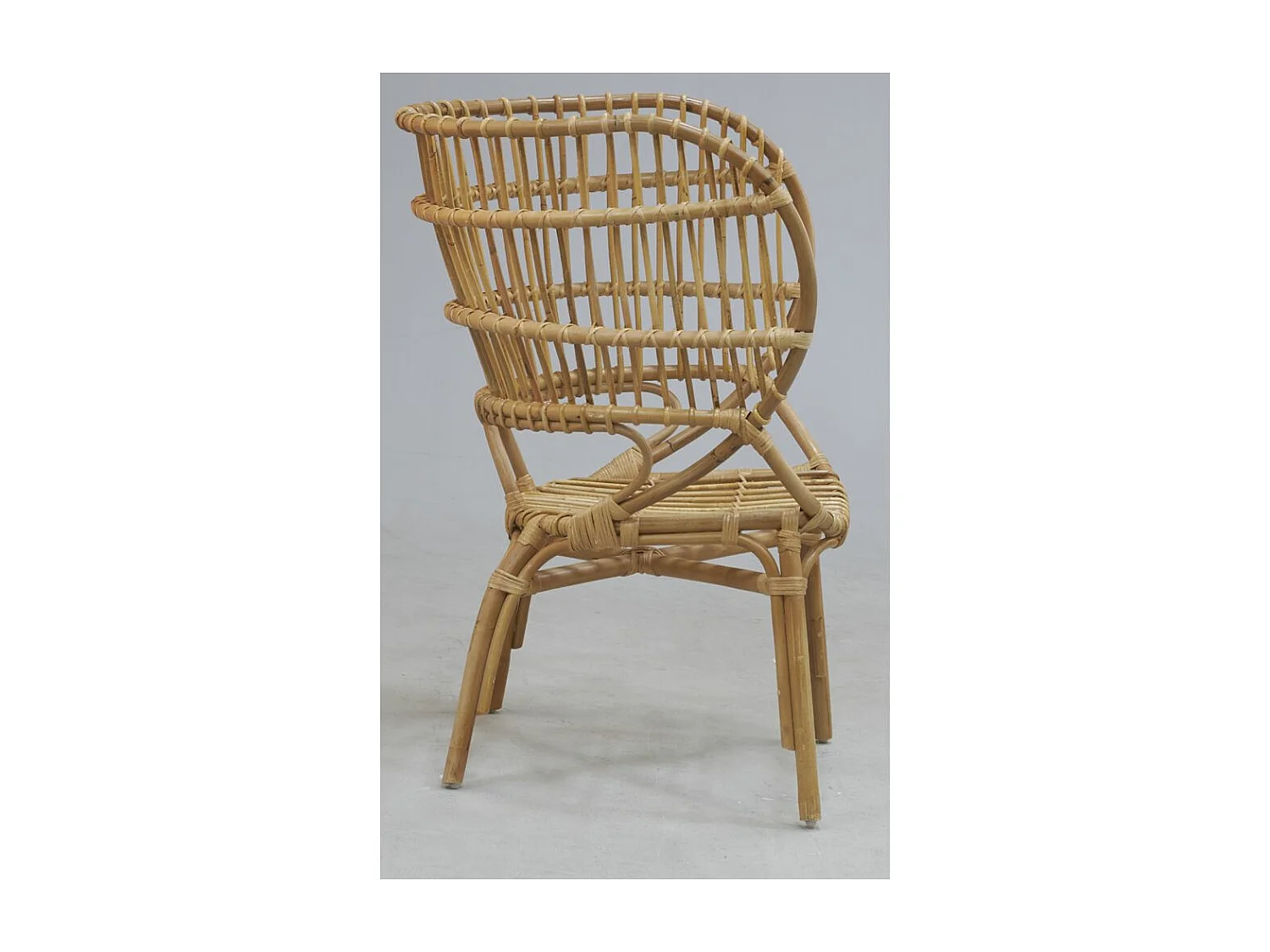 Grand fauteuil en rotin Empire