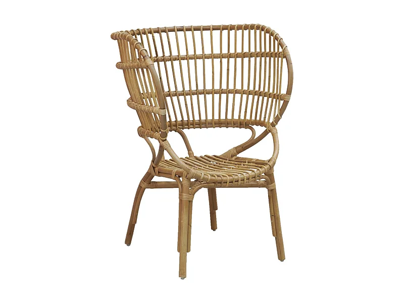 Grand fauteuil en rotin Empire