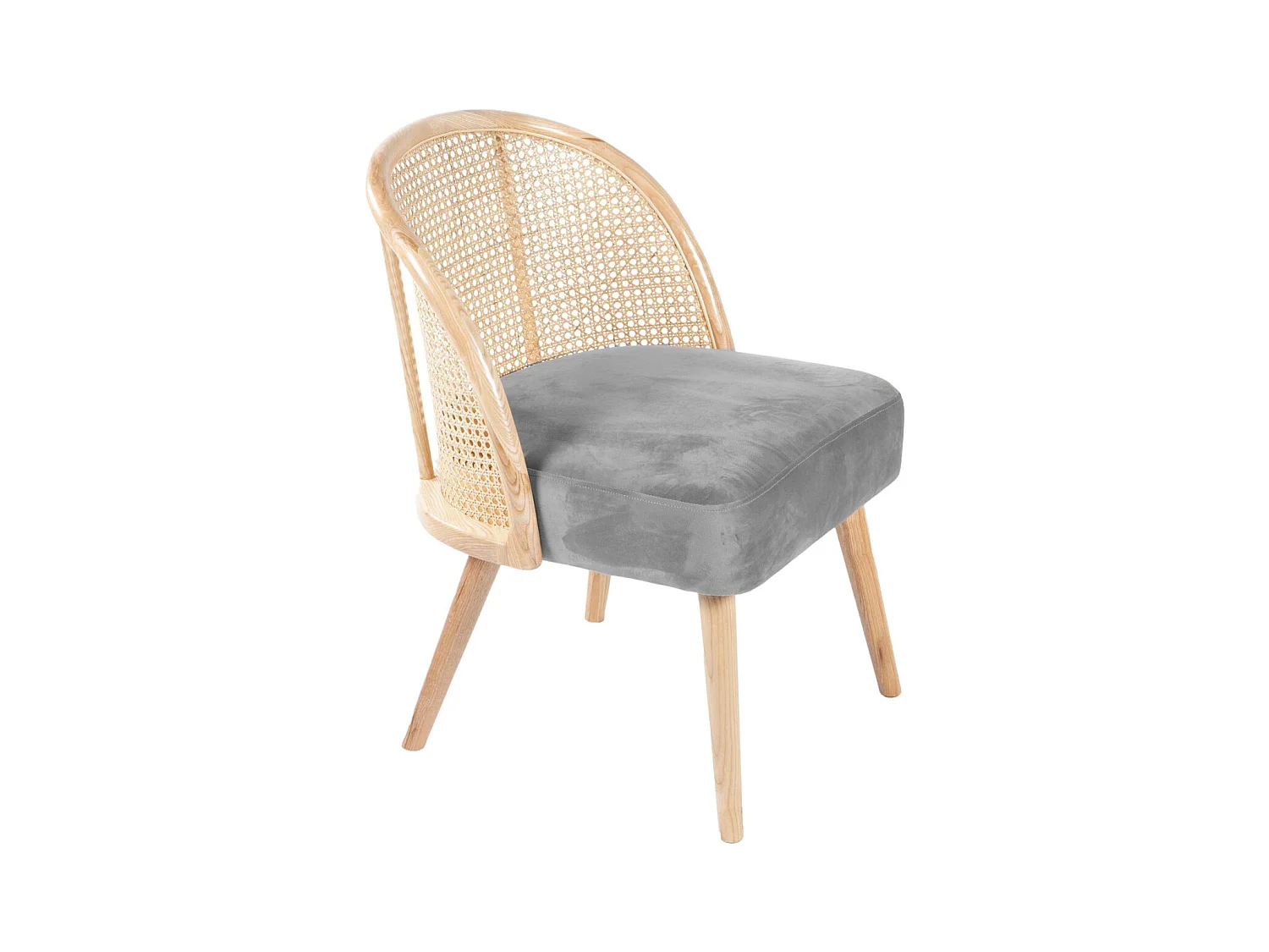 Fauteuil cosy effet velours Gaspard Gris