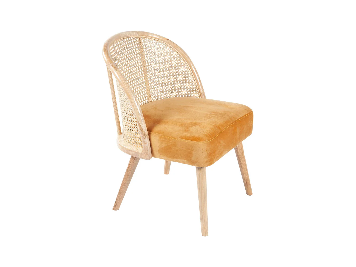Fauteuil cosy effet velours Gaspard Camel