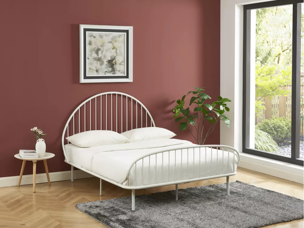 Kauf Unique Bett - 140 x 190 cm - Metall - Weiß - ISELIA