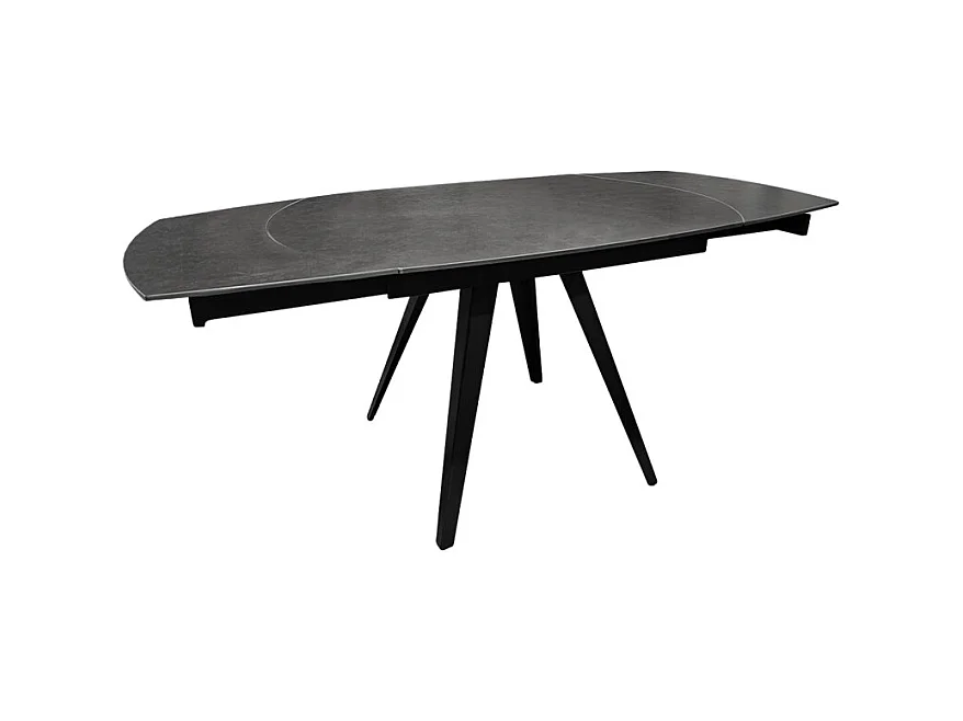 Table extensible ovale 120/180 cm céramique gris anthracite - ADELPHIA