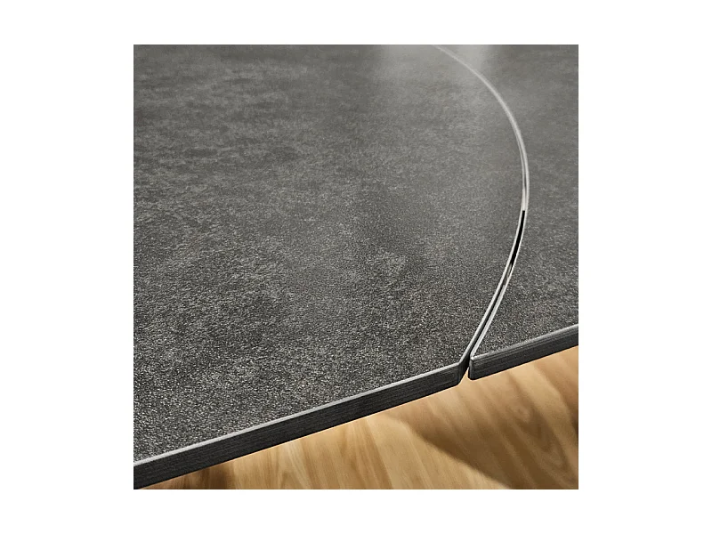 Table extensible ovale 120/180 cm céramique gris anthracite - ADELPHIA