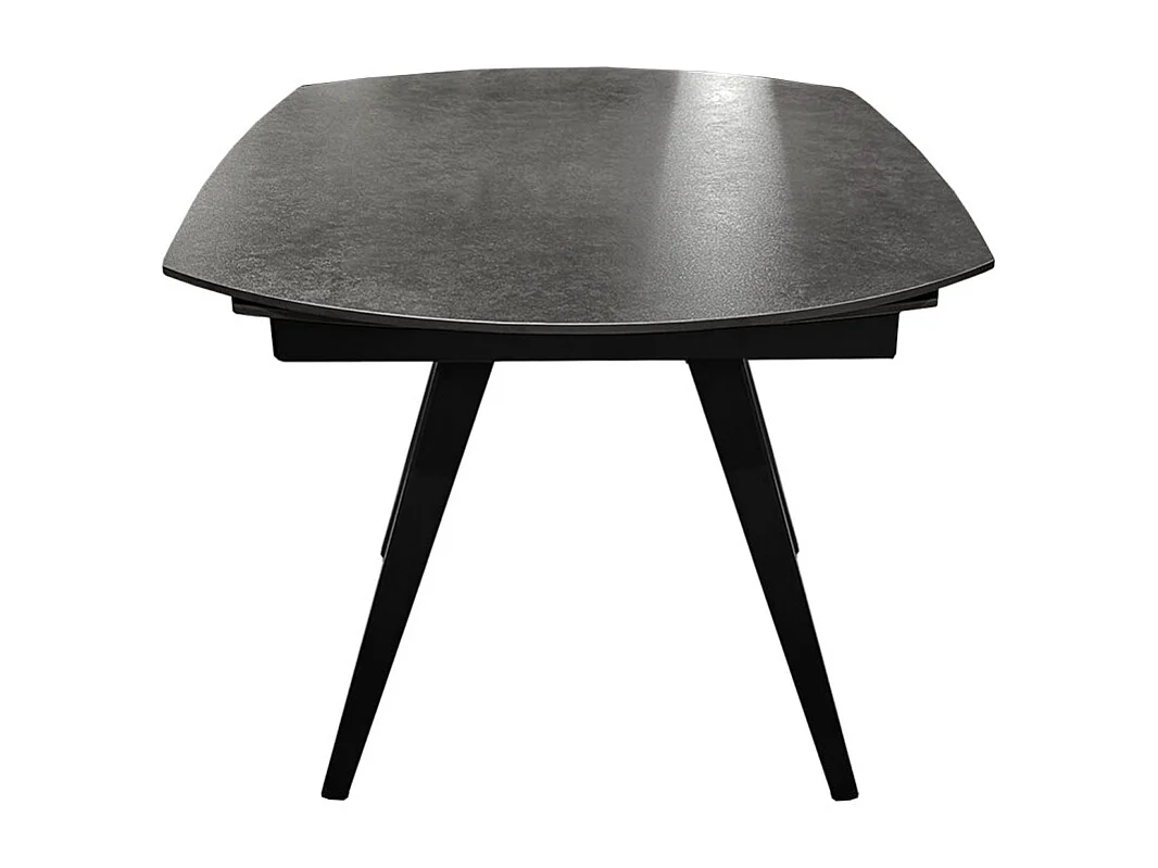 Table extensible ovale 120/180 cm céramique gris anthracite - ADELPHIA
