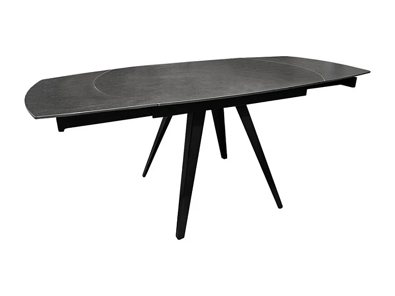 Table extensible ovale 120/180 cm céramique gris anthracite - ADELPHIA