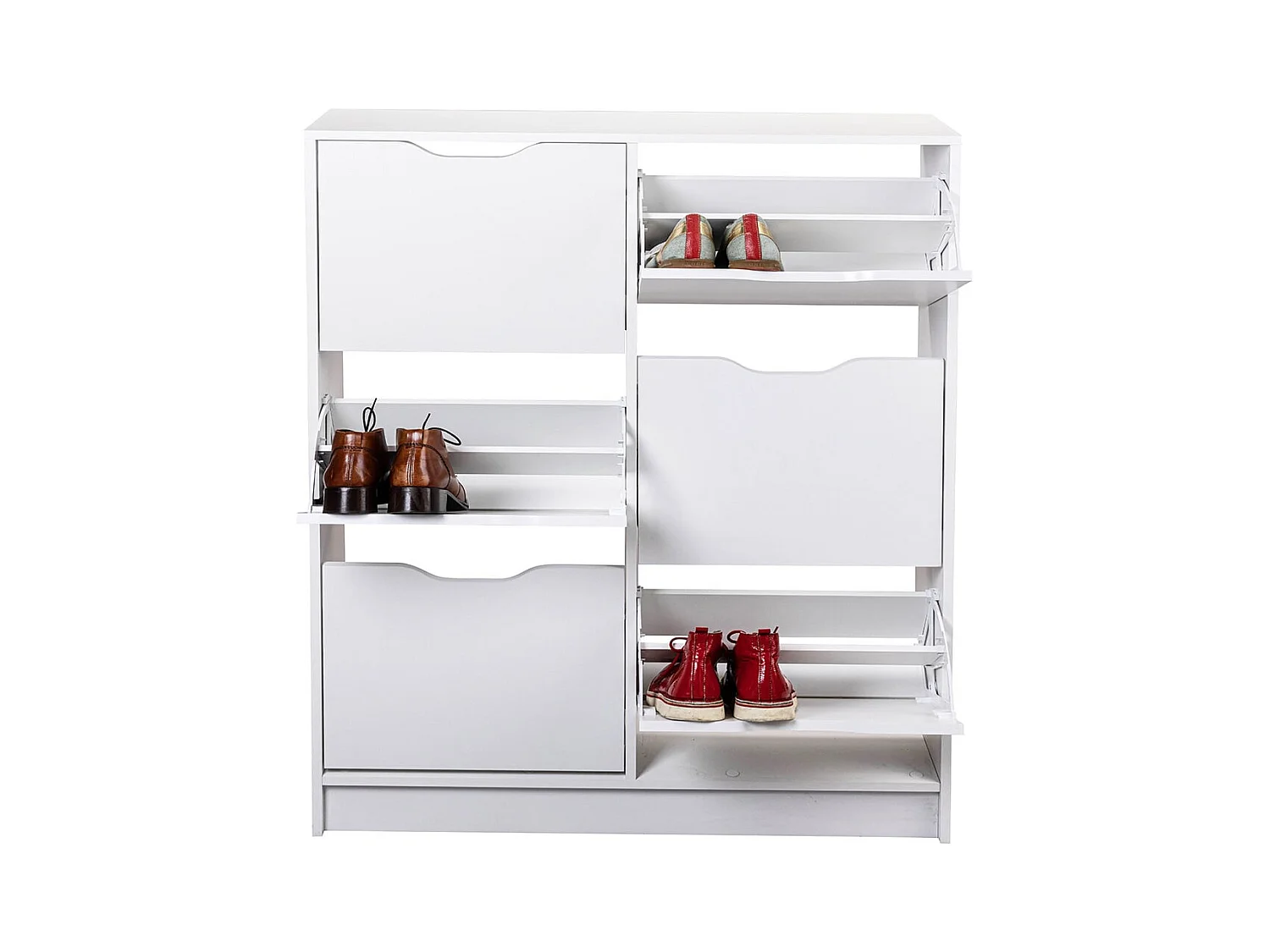 JENNY - Meuble à Chaussures Blanc 6 Compartiments