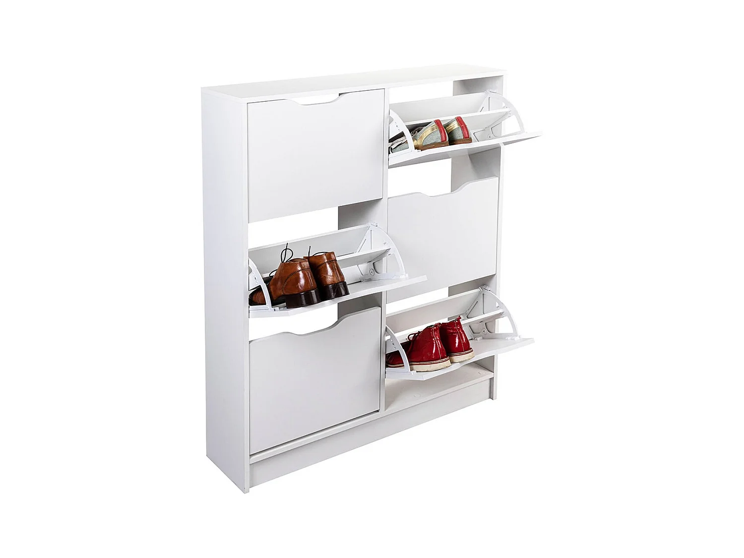 JENNY - Meuble à Chaussures Blanc 6 Compartiments