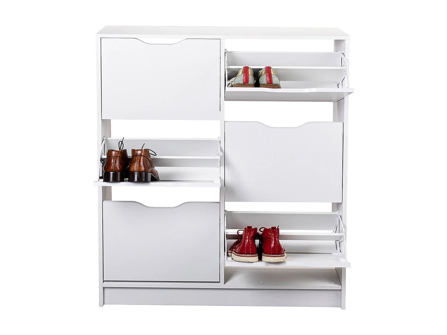 JENNY - Meuble à Chaussures Blanc 6 Compartiments