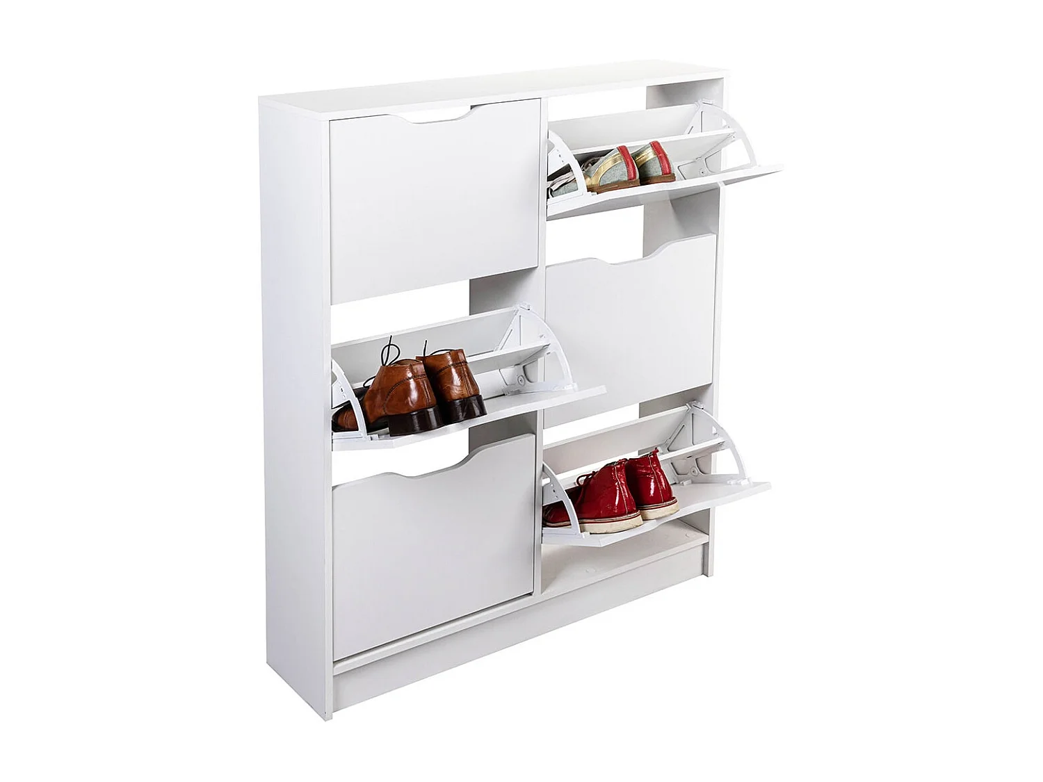 JENNY - Meuble à Chaussures Blanc 6 Compartiments