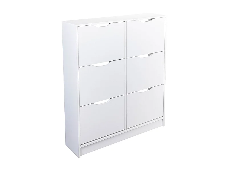 JENNY - Meuble à Chaussures Blanc 6 Compartiments