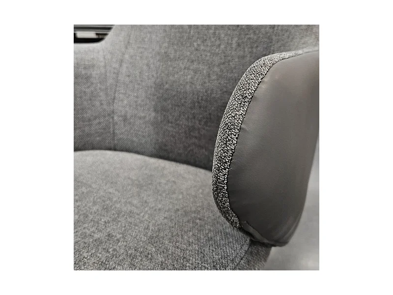 Lot de 2 chaises rotatives 180° tissu chiné et simili gris - DUFFY