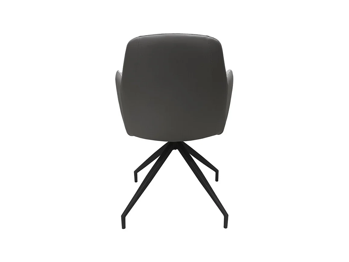 Lot de 2 chaises rotatives 180° tissu chiné et simili gris - DUFFY