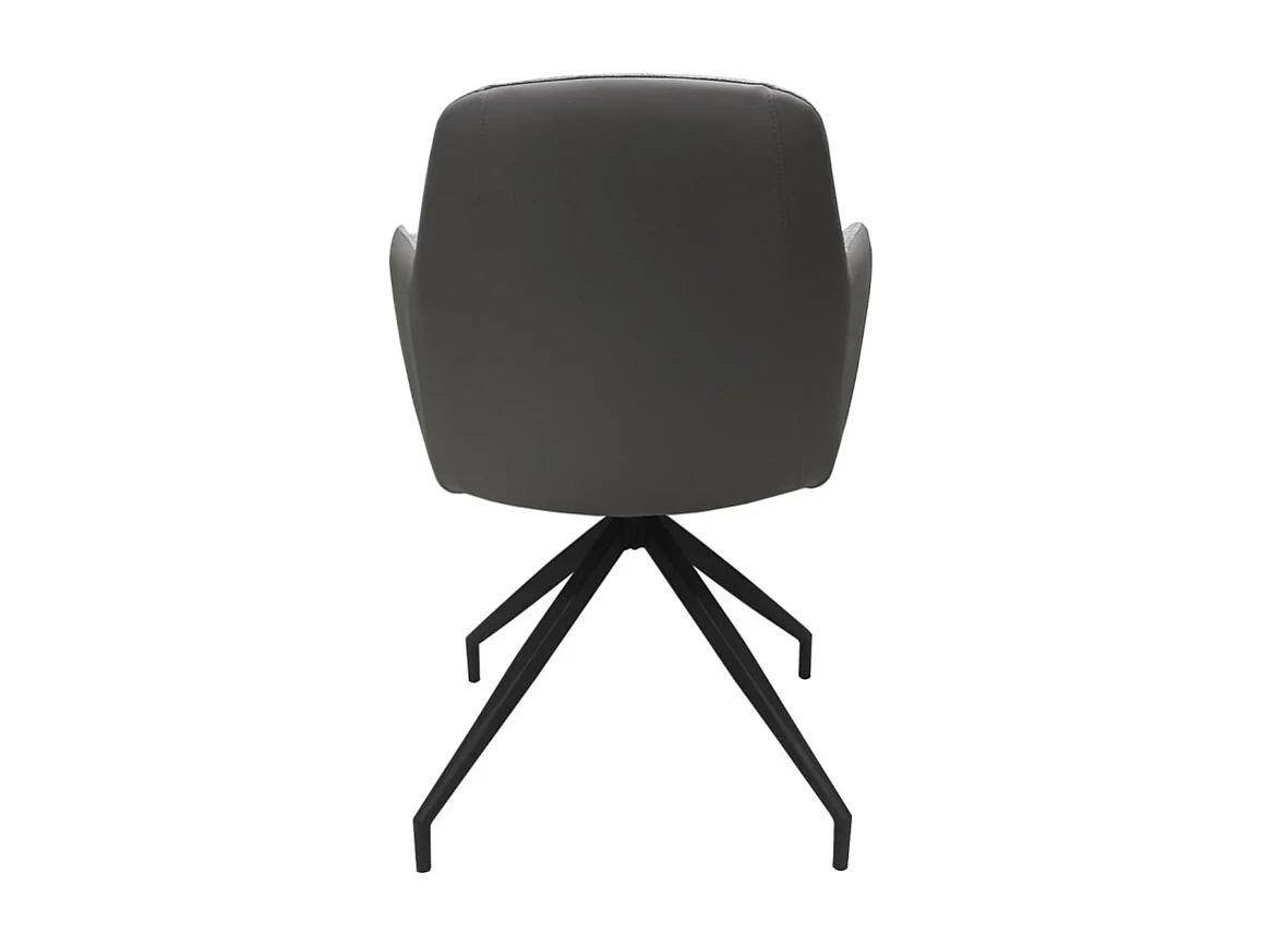 Lot de 2 chaises rotatives 180° tissu chiné et simili gris - DUFFY